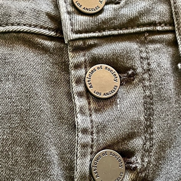 Articles of Society Britney Merced Skinny Jeans 27 Charcoal Gray Button Front - Picture 8 of 12